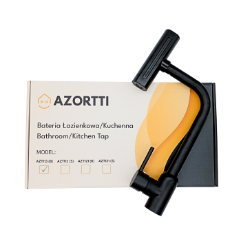 Bateria Kuchenna Łazienkowa Czarna Stojąca Azortti AZT113(B) pudełko i bateria