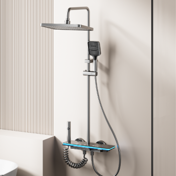 Nowoczesny zestaw Prysznicowy Kolumna Natryskowy Deszczownica, REGULOWANY